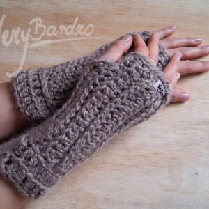 ZESTAW Czapka | szal | rękawki - wełna 100%